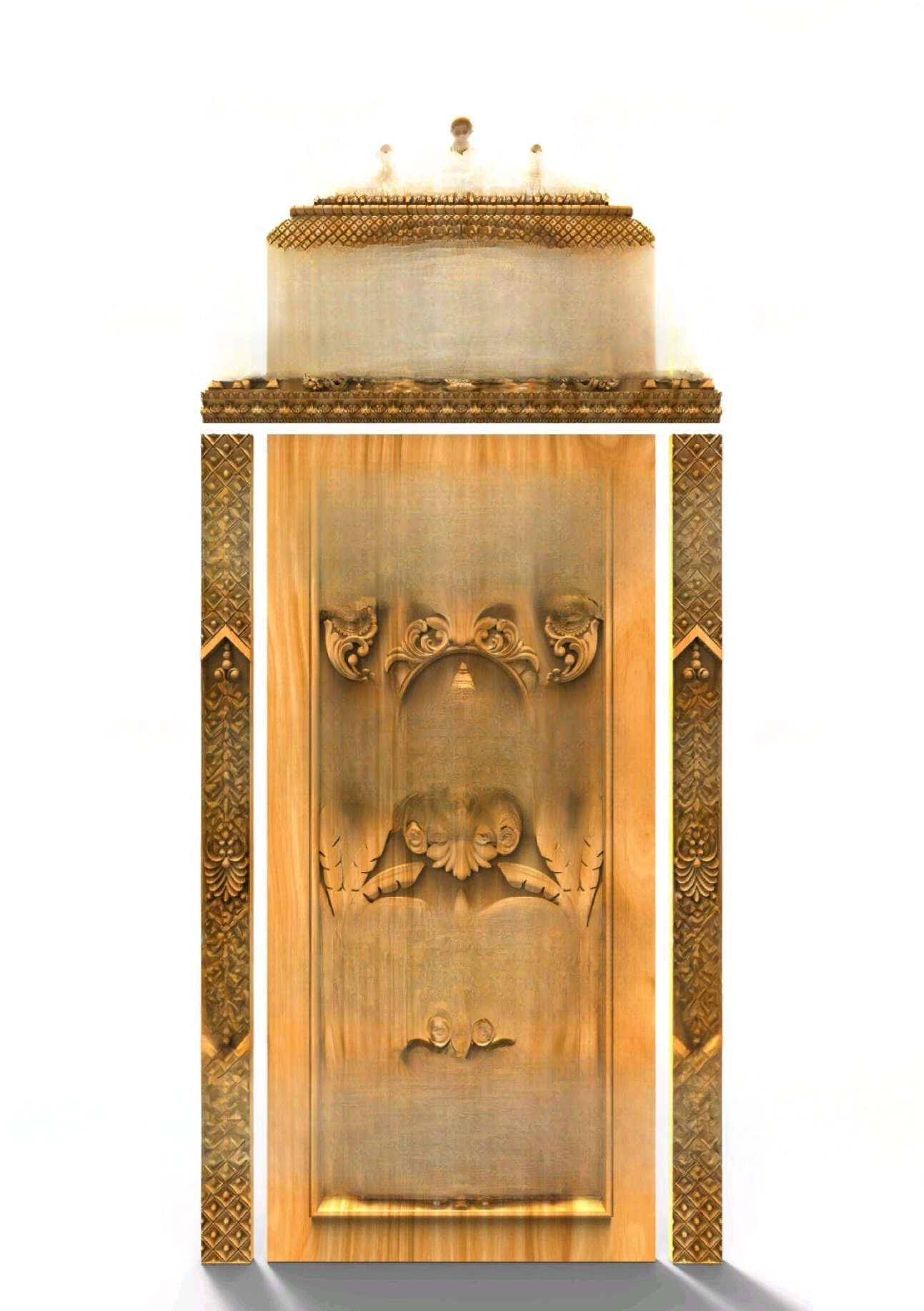 GOLDEN DOORS - PAGE-19 Traditional Indian Temple Mandir Archway Door 3D Model